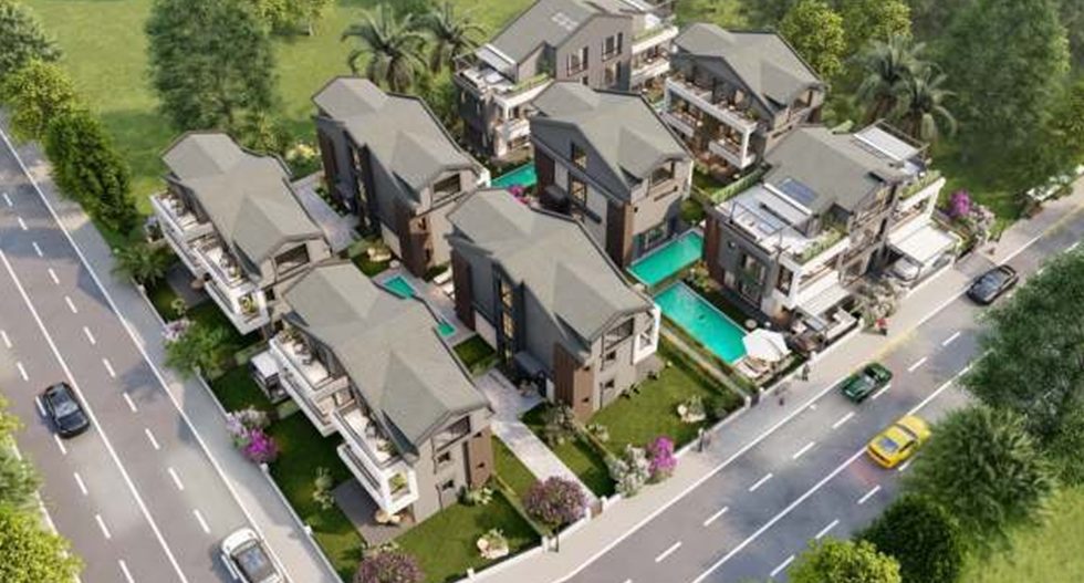 9 villa projesi kuşbakışı